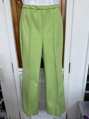 Vtg 60s/70s Donovan Galvani Lime Green Wide-Leg Women's Pull on Polyester Pants